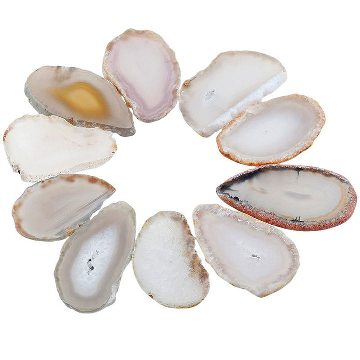 Décoration en pierres précieuses d'agate naturelle tranchée Olivenorma - Agate blanche - image 8