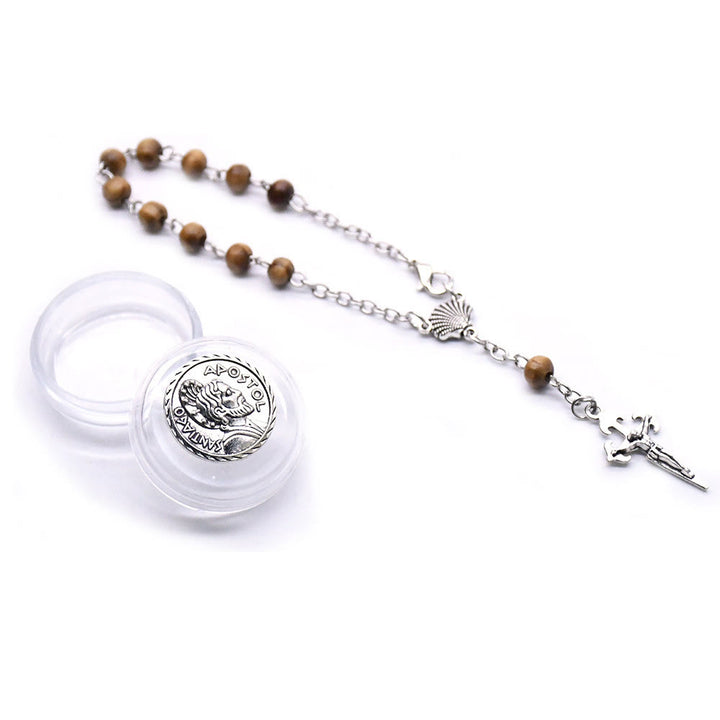 Bracelet chapelet en perles de bois Olivenorma de 6 mm avec croix 