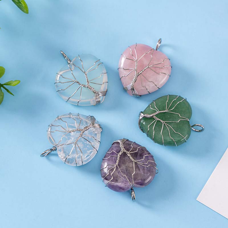 Collier coeur en cristal naturel Olivenorma 