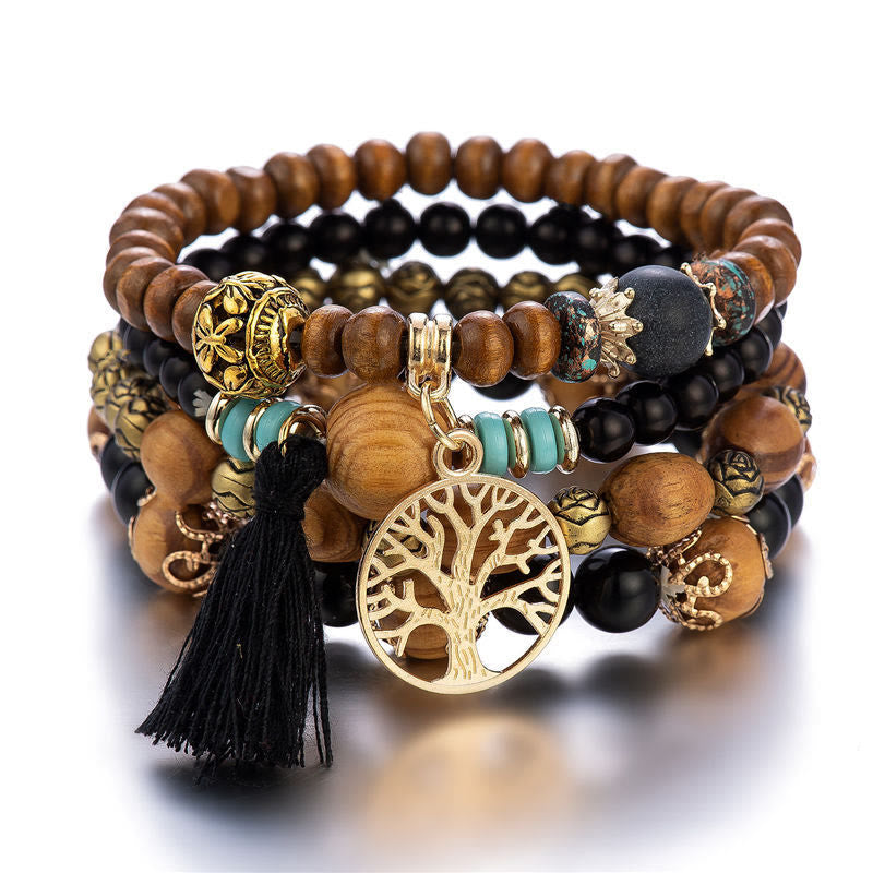 Ensemble de bracelets en perles Olivenorma Bohême Arbre de Vie (4 pièces) 