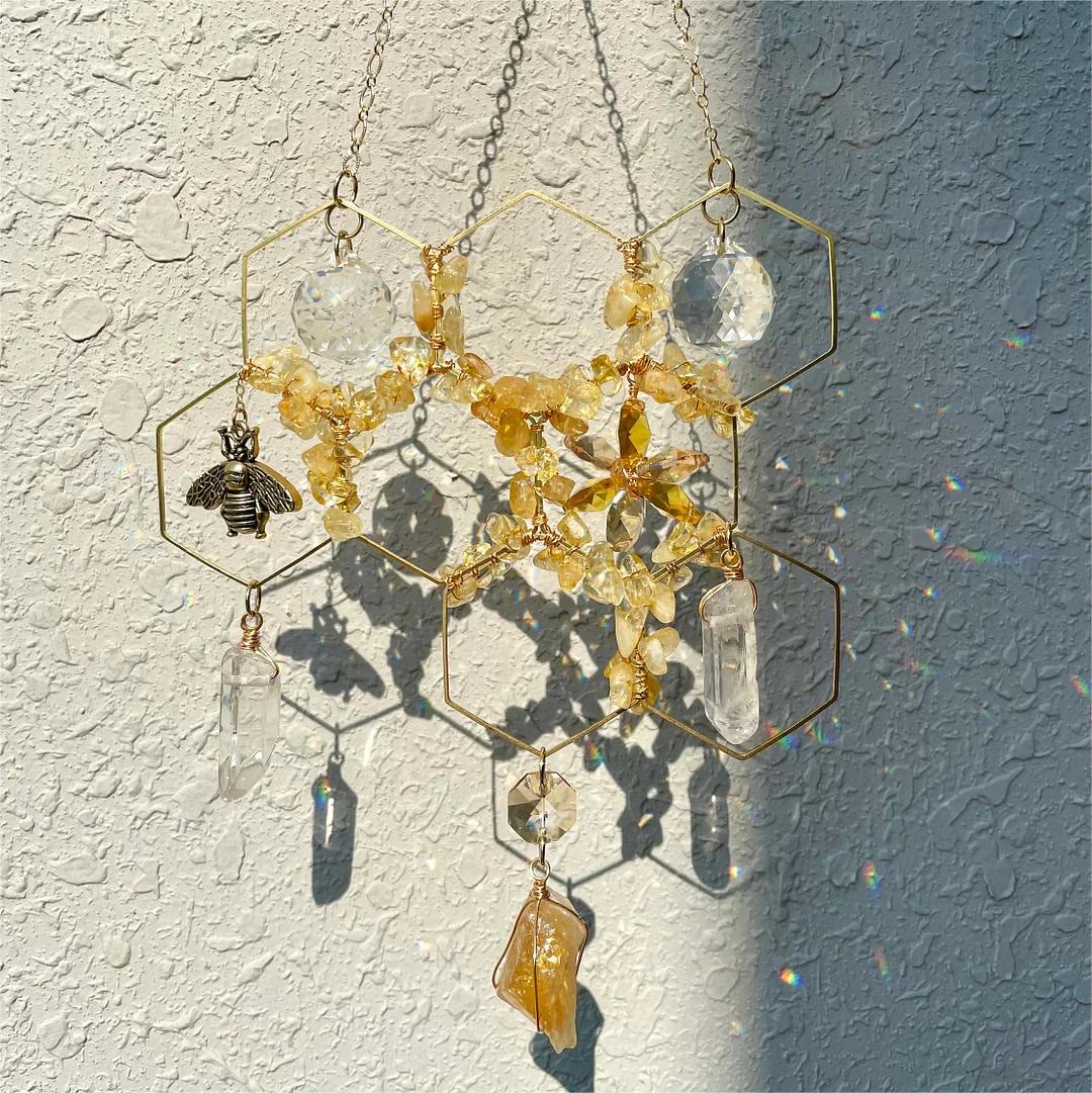 Décoration murale en nid d'abeille en cristal Olivenorma