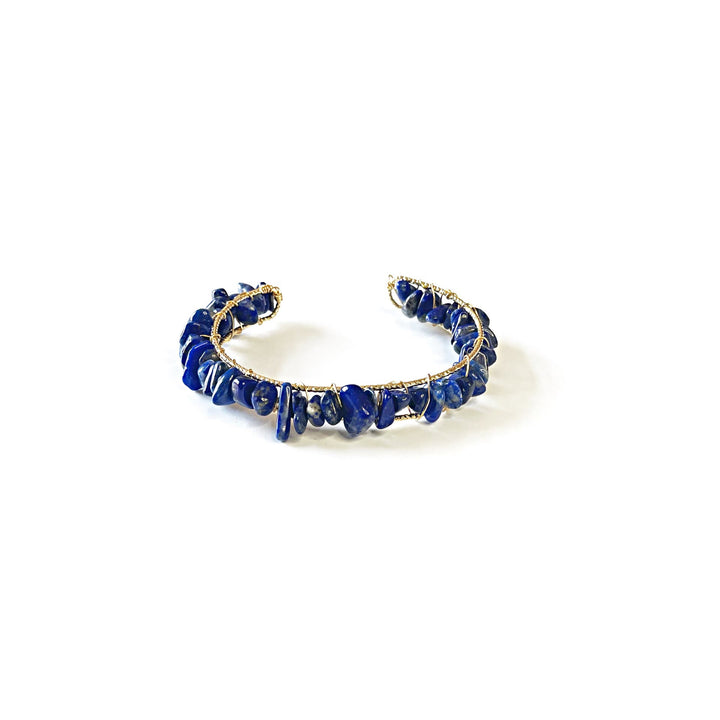 Bracelet enroulé en fil de fer avec perles de gravier en cristal naturel Olivenorma 