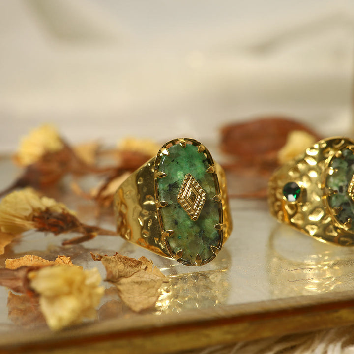 Bague ajustable en turquoise africaine Olivenorma