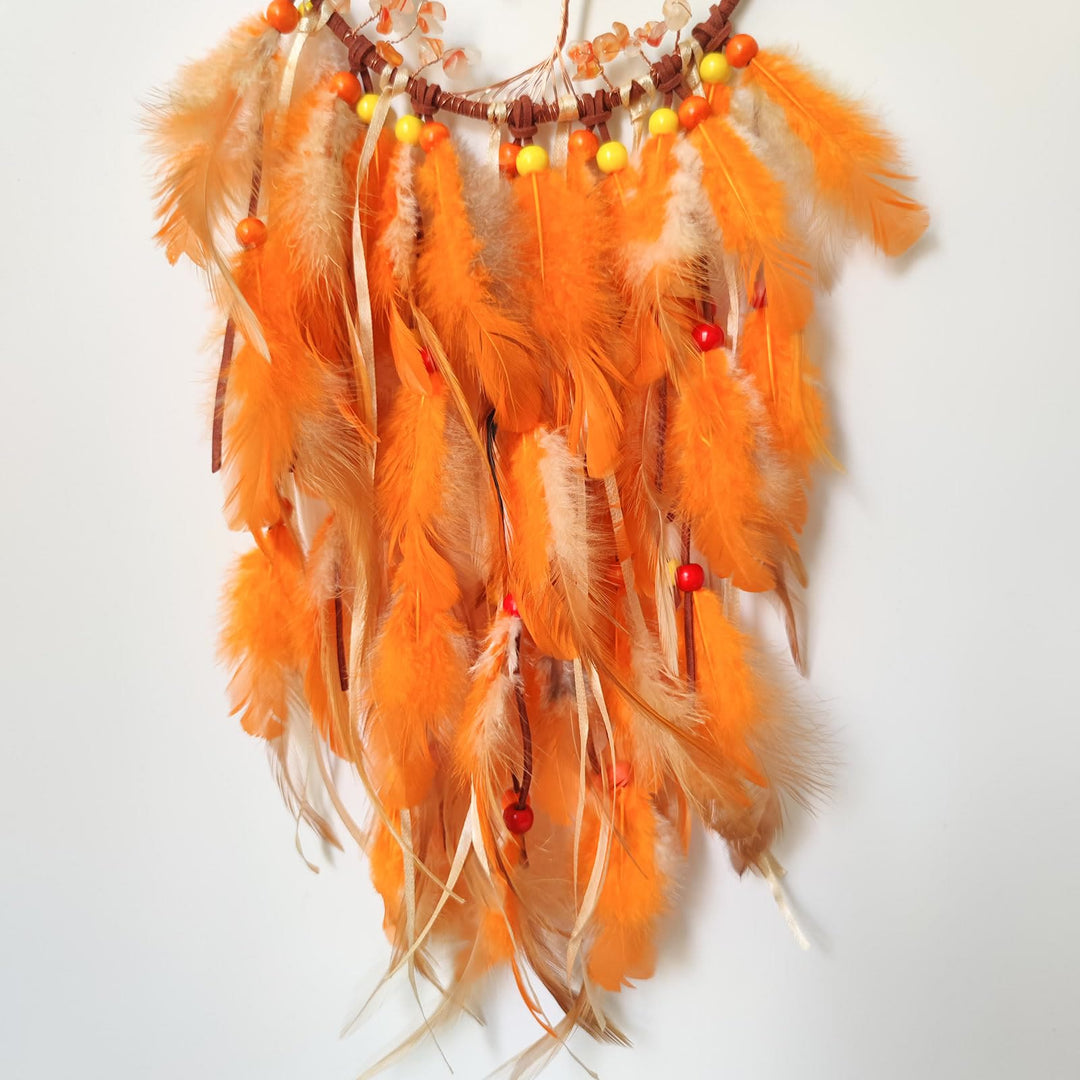 Pendentif Arbre de Vie Chaton Olivenorma Attrape-rêves orange 