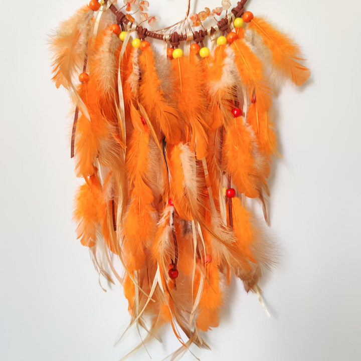 Pendentif Arbre de Vie Chaton Olivenorma Attrape-rêves orange 