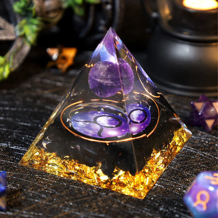 Boule d'améthyste Olivenorma Gravier d'obsidienne Pyramide d'orgone du zodiaque Taureau 
