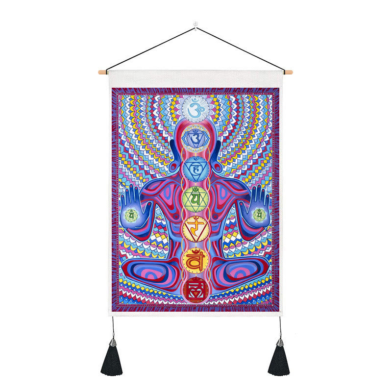 Tapisserie décorative imprimée de méditation zen Olivenorma