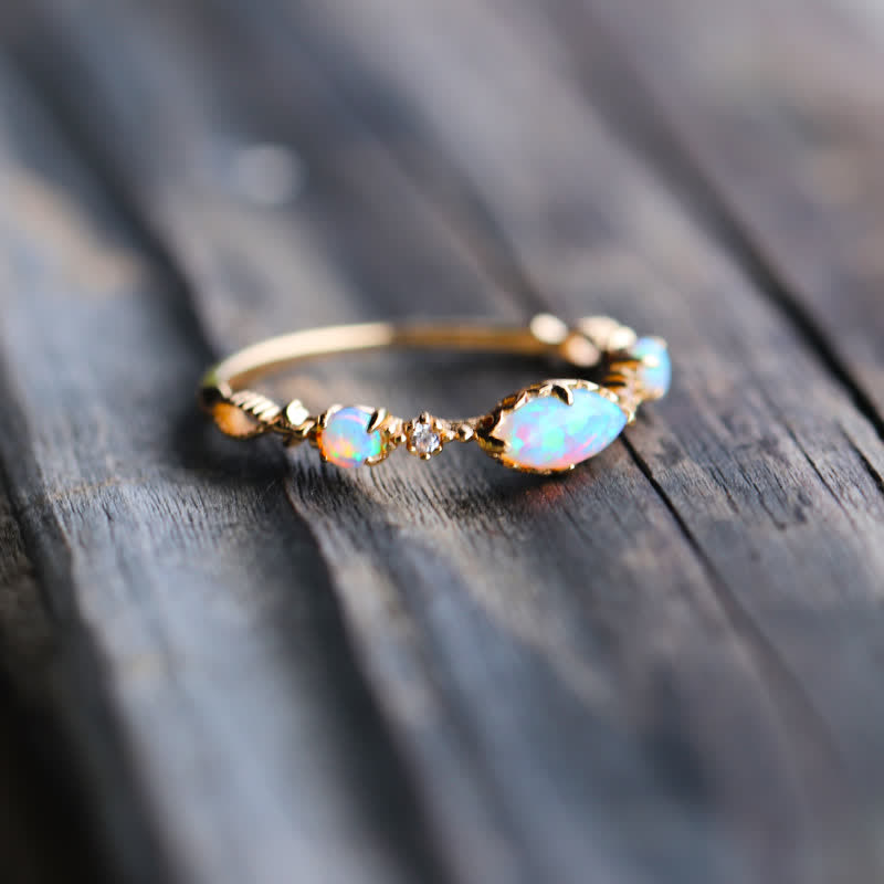 Olivenorma « Amour et Sincérité » - Bague Vintage Opale Reki
