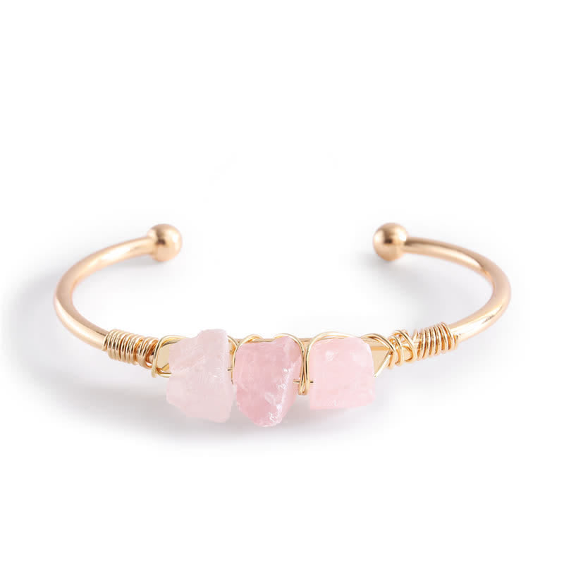 Bracelet vintage en cristal brut et pierres précieuses Olivenorma