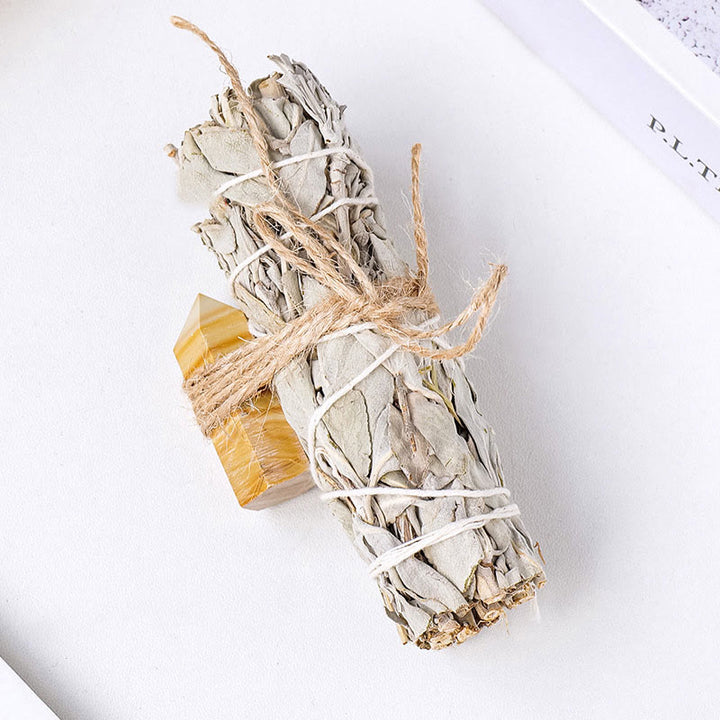 Prisme hexagonal en cristal de sauge blanche Olivenorma pour décoration d'aromathérapie 