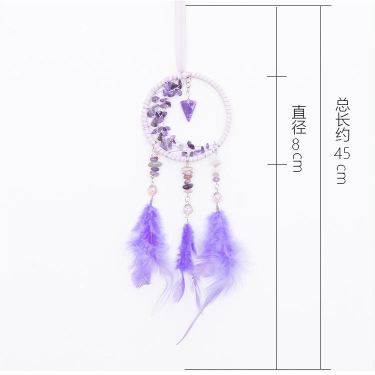 Pendentif Améthyste Olivenorma Petit Attrape-rêves en forme de croissant de lune 