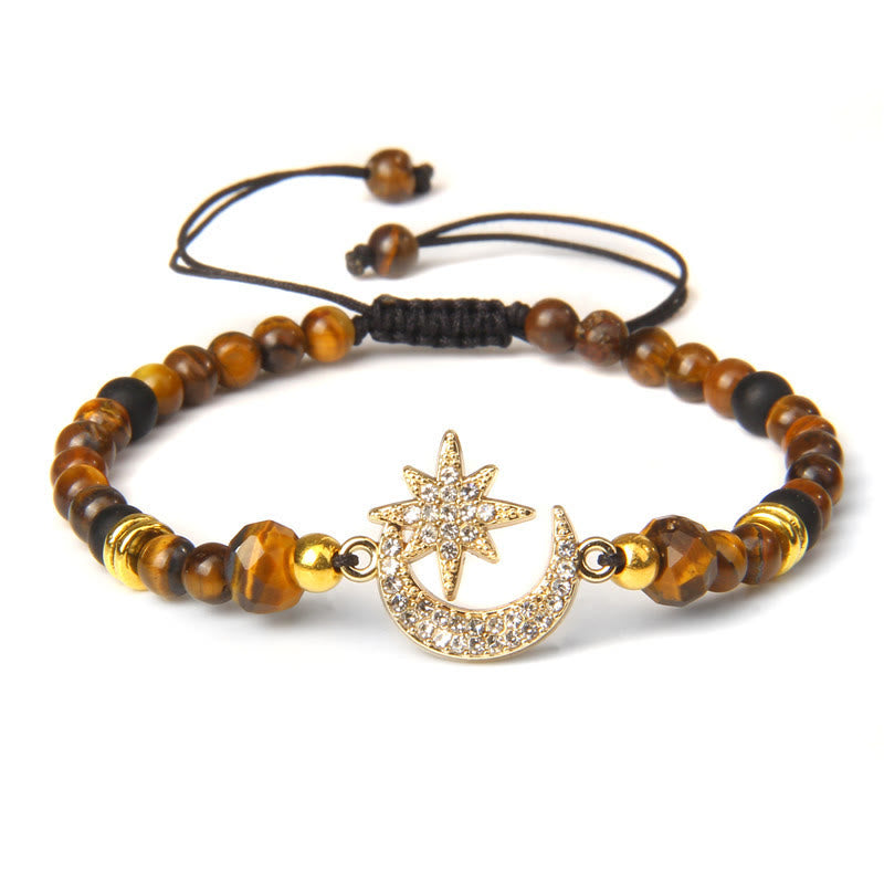 Bracelet lune et étoile en pierres précieuses Olivenorma « Moon And Starlight »