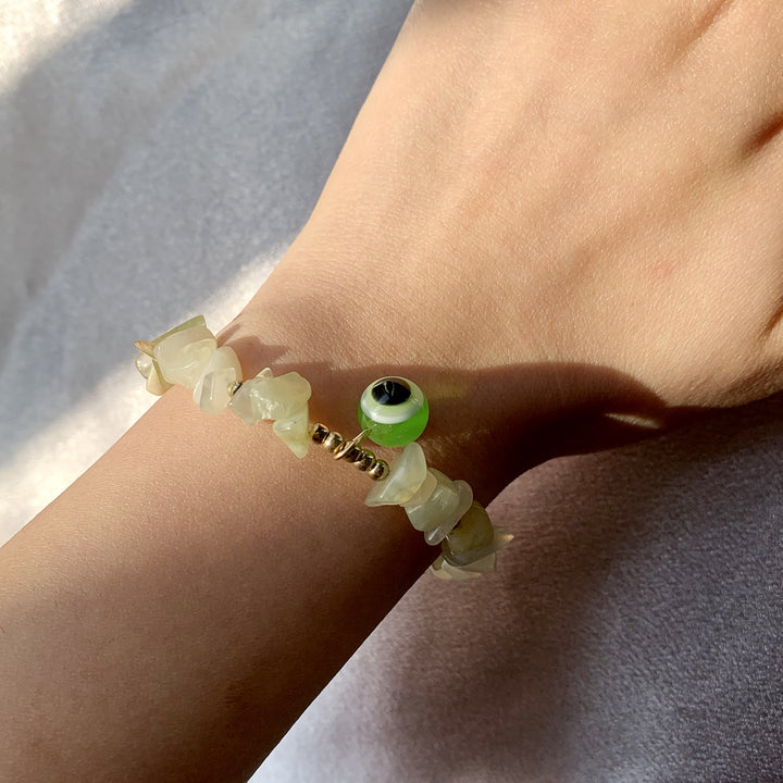 Bracelet pendentif mauvais œil en gravier de cristal naturel Olivenorma