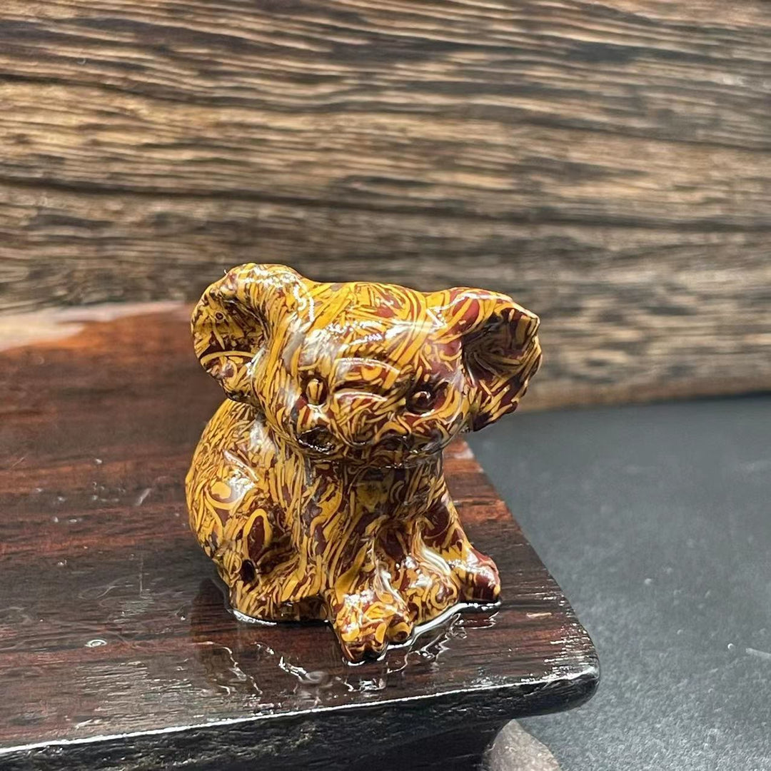 Olivenorma 1,2 pouces sculpté mignon koala figurine décoration en pierre précieuse