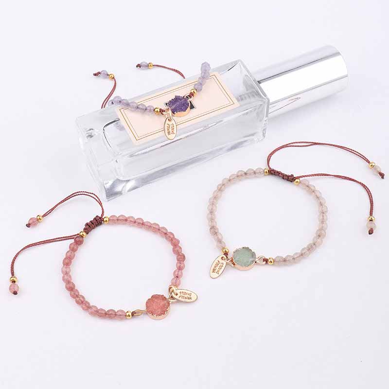 Bracelet Olivenorma en quartz rose, aventurine verte et améthyste