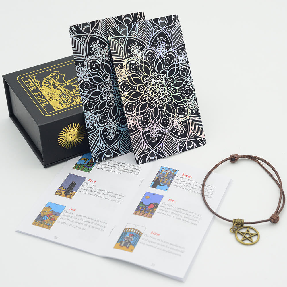 Cartes de tarot Olivenorma bronzantes en feuille d'or brillantes au laser