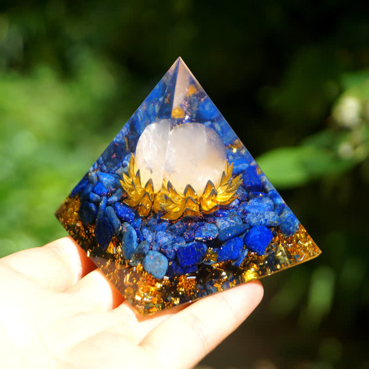 Sphère de quartz rose Olivenorma Lapis Lazuli Lotus Orgone Pyramide