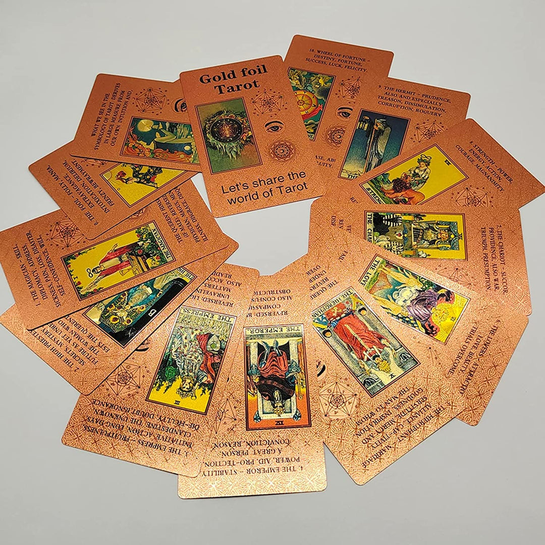 Jeu de cartes de tarot avec nappe en cristal de feuille Olivenorma