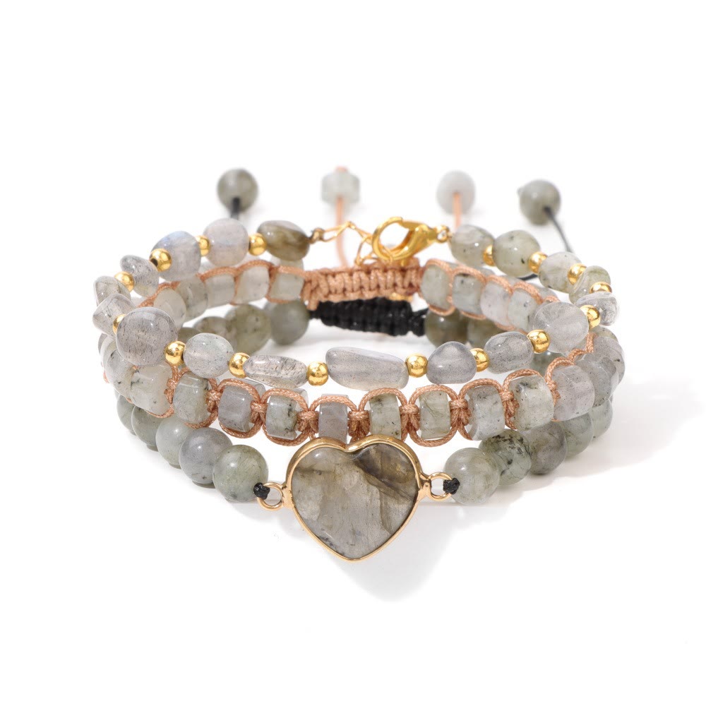 Bracelet pendentif en forme de cœur tressé fait main Olivenorma 