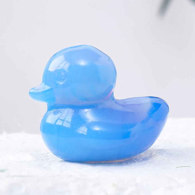 Décoration en pierre précieuse sculptée en forme de canard en cristal de quartz Olivenorma de 1,2 pouce