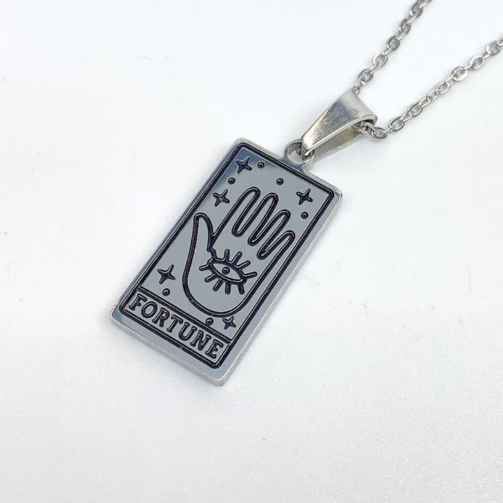 Collier porte-bonheur vintage avec carte de tarot Olivenorma