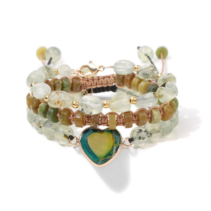 Bracelet pendentif en forme de cœur tressé fait main Olivenorma 