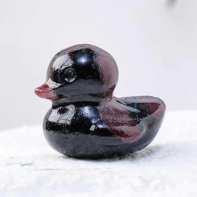 Décoration en pierre précieuse sculptée en forme de canard en cristal de quartz Olivenorma de 1,2 pouce