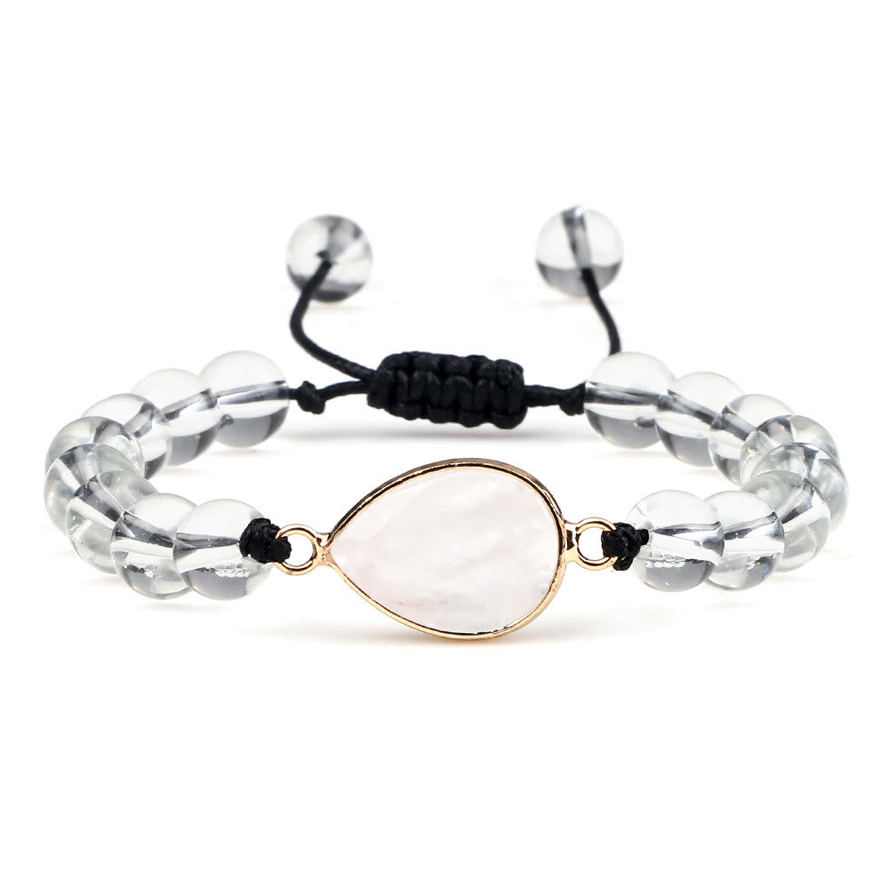 Bracelet en perles d'opalite avec pierre œil de chat Olivenorma
