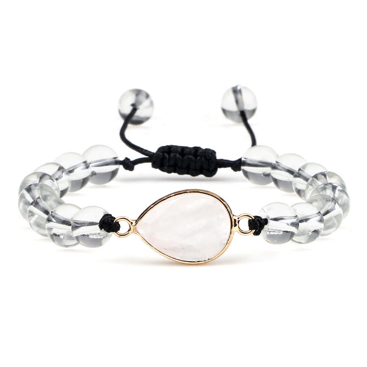 Bracelet en perles d'opalite avec pierre œil de chat Olivenorma
