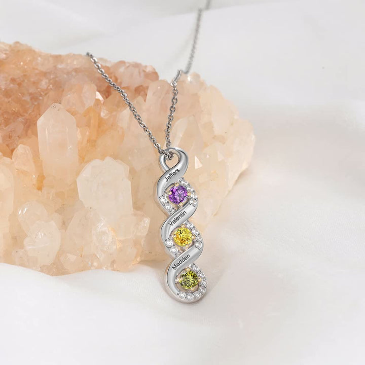 Collier avec pierre de naissance gravée pour femme Olivenorma