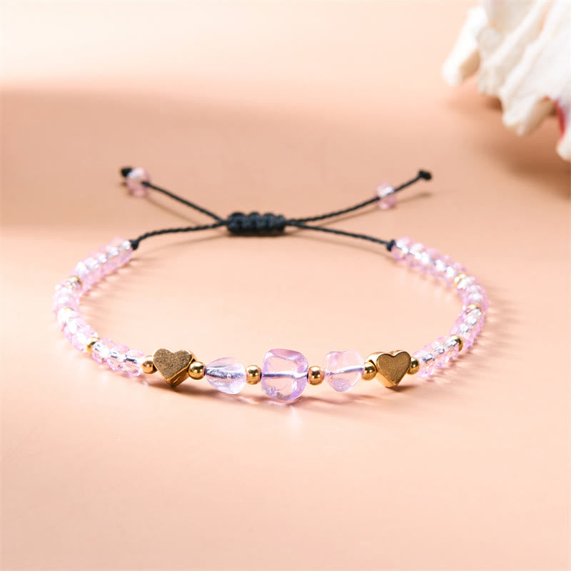 Bracelet tressé en perles d'amour en gravier naturel irrégulier Olivenorma