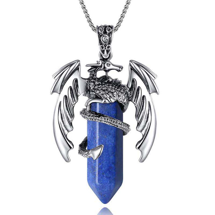 Collier Reiki en pierre de guérison en cristal de dragon vintage Olivenorma 