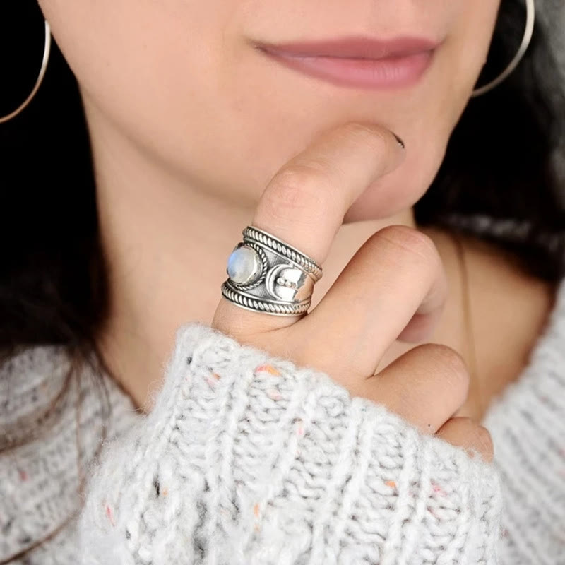 Bague Olivenorma Boho Moon en pierre de lune - image 2