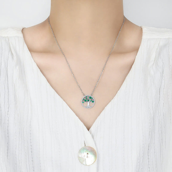 Olivenorma "Endless Growth" - Collier Arbre de Vie en Zircon