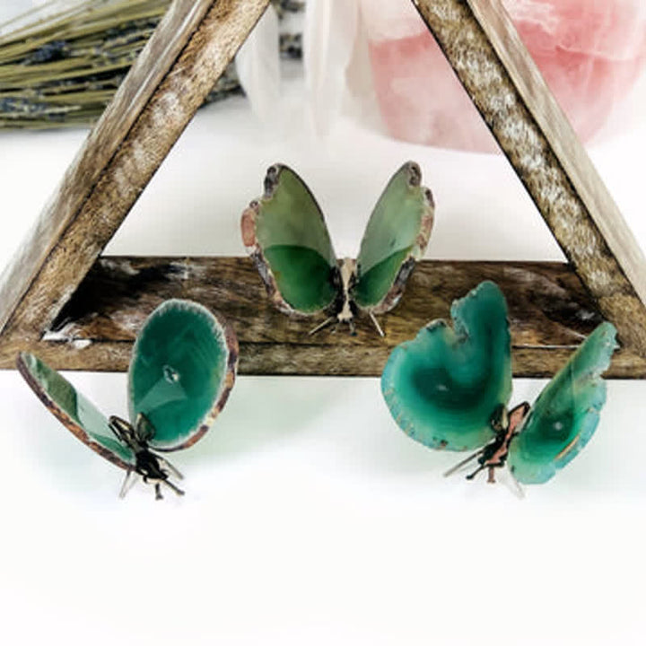 Supports à papillons en agate druzy Olivenorma Décoration en pierres précieuses