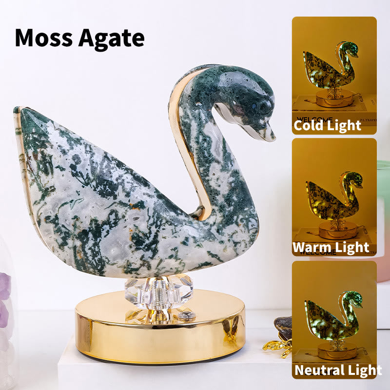 Lampe de table en pierre de cristal naturel Olivenorma, décoration en pierres précieuses 