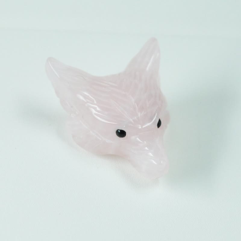 Tête de loup sculptée en cristal naturel Olivenorma, accessoire de décoration en pierres précieuses