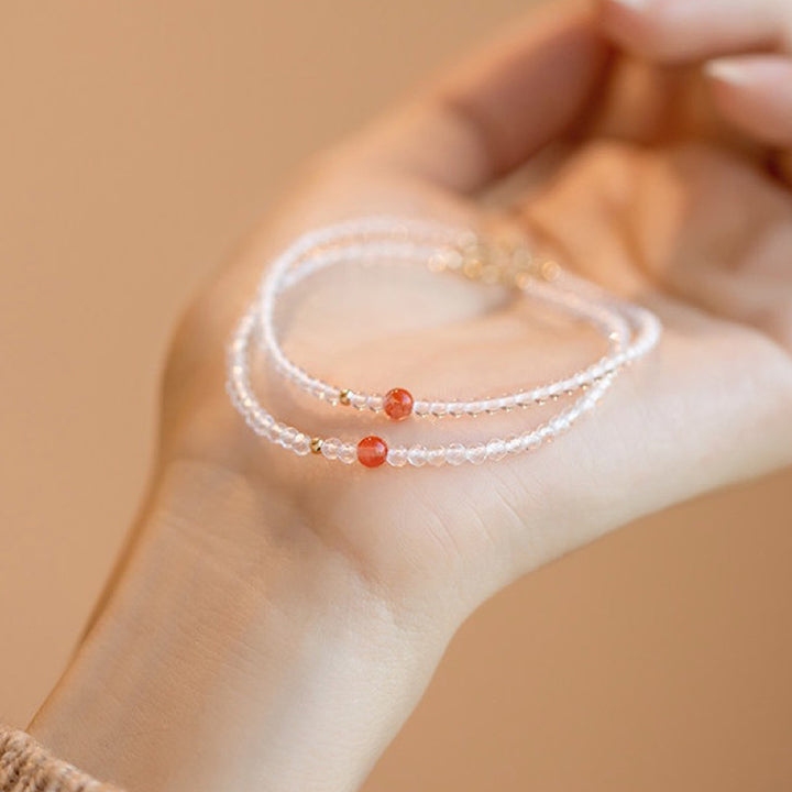 Gathering Fortune - Bracelet en pierres précieuses en cristal transparent 