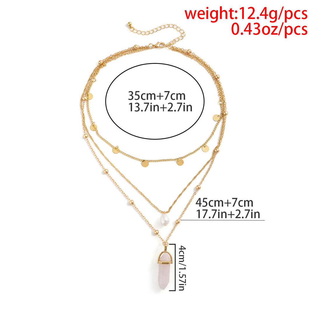 Ensemble de collier avec pendentif en perles d'eau douce en quartz rose Olivenorma 