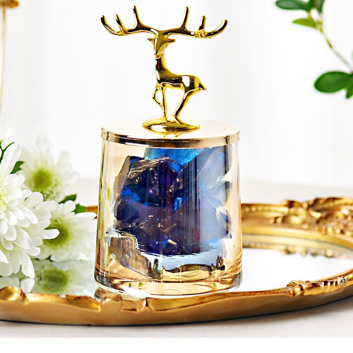 Lampe d'aromathérapie en cristal décoratif sans feu en forme de coupe de cerf Olivenorma