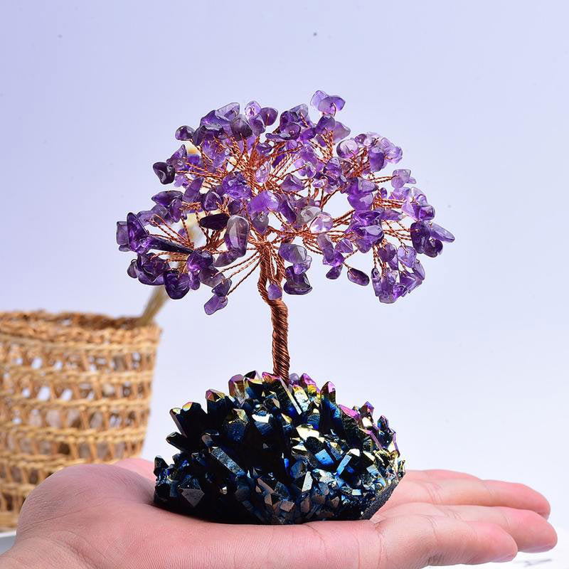 Olivenorma Améthyste Orgone Méditation Feng Shui Arbre de Purification