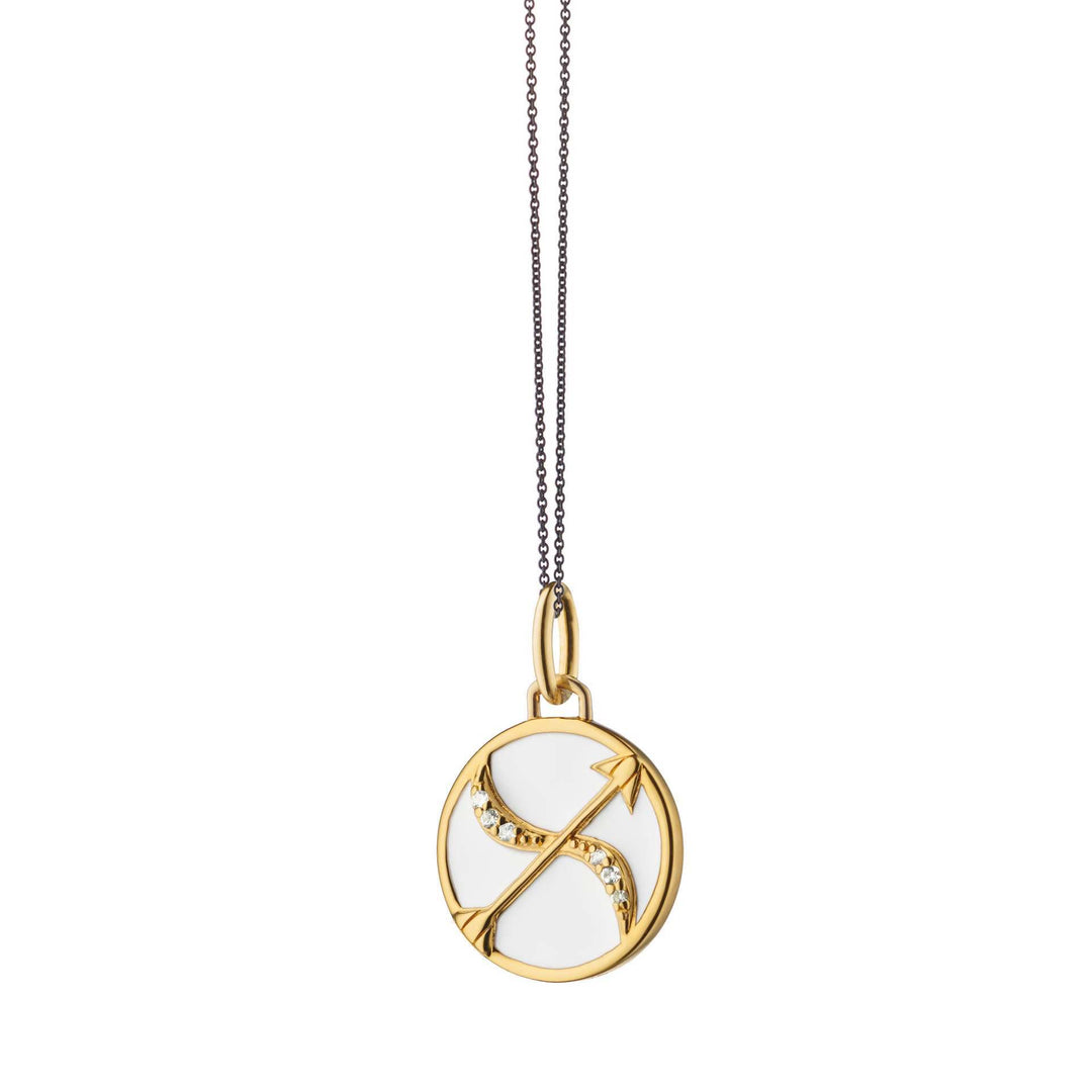 Collier vintage en acier inoxydable 18 carats avec zircon blanc Olivenorma 