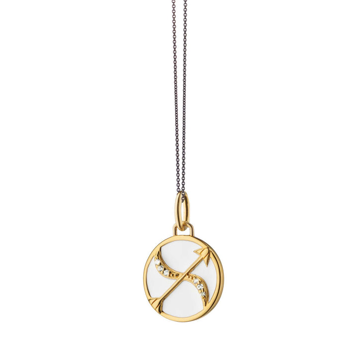 Collier vintage en acier inoxydable 18 carats avec zircon blanc Olivenorma 