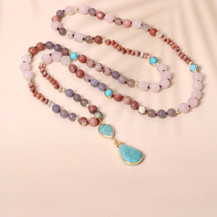Collier pendentif en pointe de flèche en quartz rose naturel pour prière 