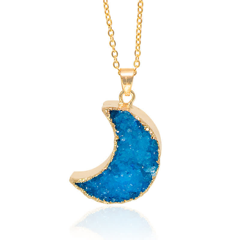 Collier croissant de lune en cristal naturel Olivenorma