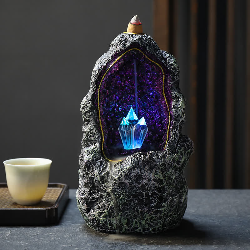 Décoration de brûleur d'encens avec trou en cristal fantaisie Olivenorma