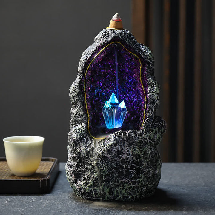 Décoration de brûleur d'encens avec trou en cristal fantaisie Olivenorma