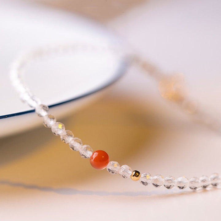 Gathering Fortune - Bracelet en pierres précieuses en cristal transparent 