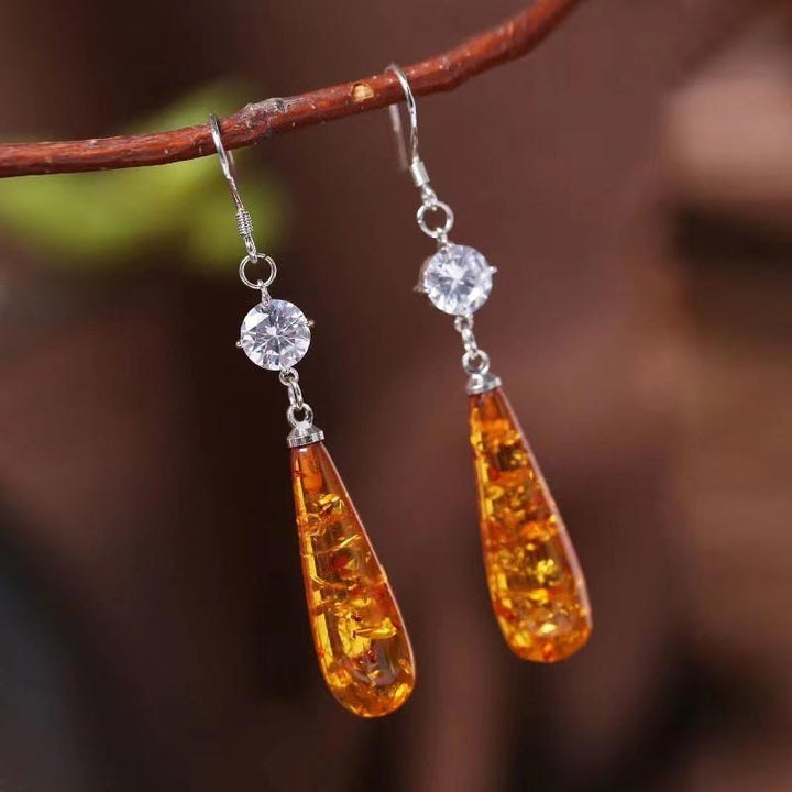 Boucles d'oreilles Olivenorma Amber Balance
