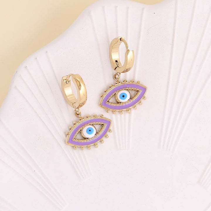 Boucles d'oreilles en époxy couleur contre le mauvais œil Olivenorma